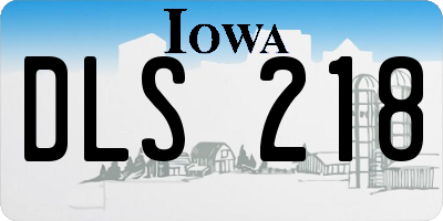 IA license plate DLS218