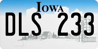 IA license plate DLS233