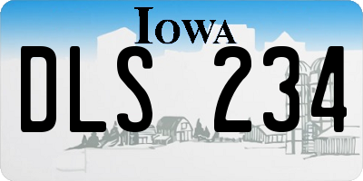 IA license plate DLS234