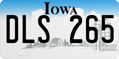 IA license plate DLS265