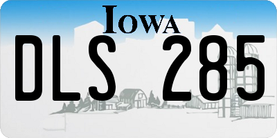 IA license plate DLS285
