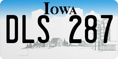 IA license plate DLS287