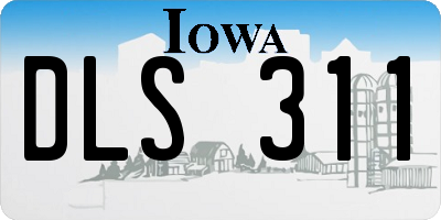 IA license plate DLS311