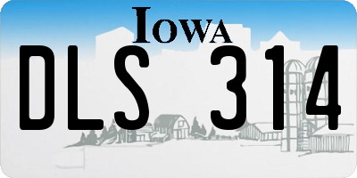 IA license plate DLS314