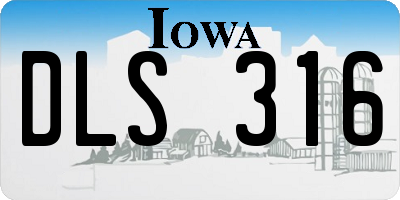 IA license plate DLS316
