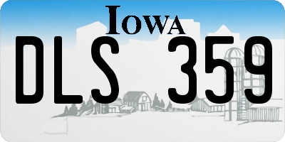 IA license plate DLS359