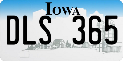 IA license plate DLS365