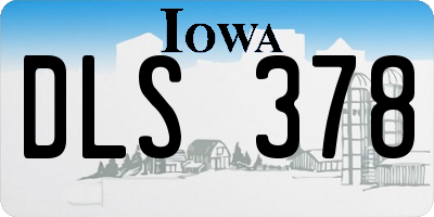 IA license plate DLS378