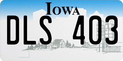 IA license plate DLS403