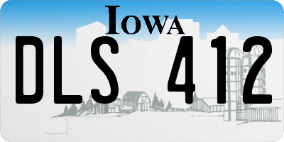 IA license plate DLS412