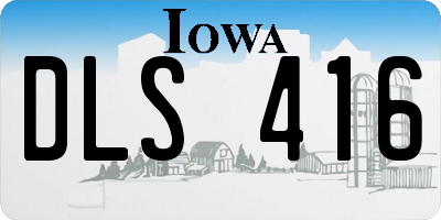 IA license plate DLS416
