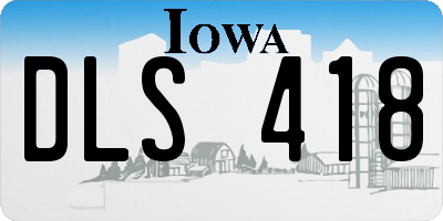 IA license plate DLS418
