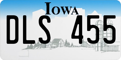 IA license plate DLS455