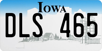 IA license plate DLS465