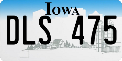 IA license plate DLS475
