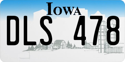 IA license plate DLS478