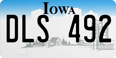 IA license plate DLS492