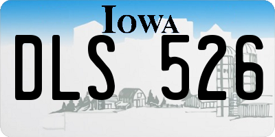 IA license plate DLS526