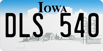 IA license plate DLS540