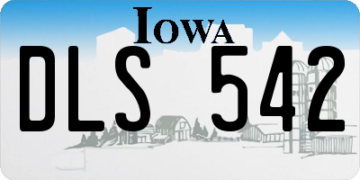 IA license plate DLS542
