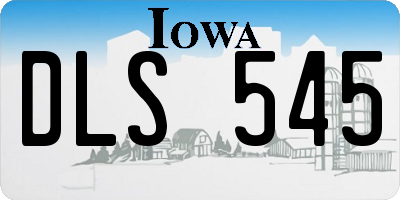 IA license plate DLS545
