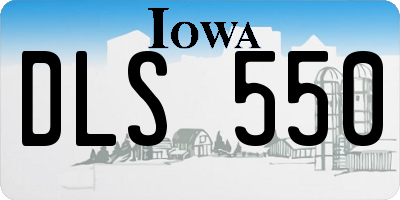 IA license plate DLS550