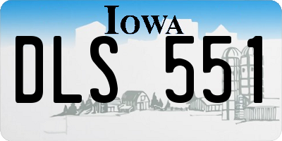 IA license plate DLS551