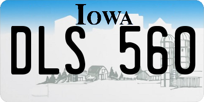 IA license plate DLS560