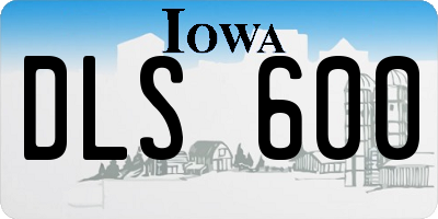 IA license plate DLS600