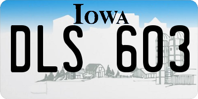 IA license plate DLS603