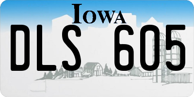 IA license plate DLS605