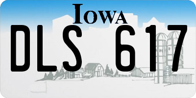 IA license plate DLS617