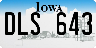 IA license plate DLS643