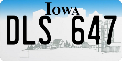 IA license plate DLS647
