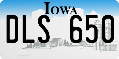 IA license plate DLS650
