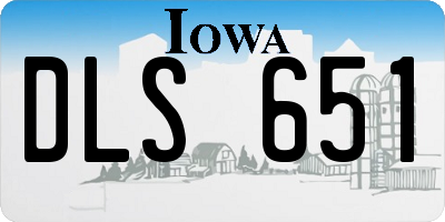 IA license plate DLS651