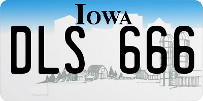 IA license plate DLS666