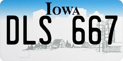 IA license plate DLS667