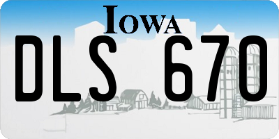 IA license plate DLS670