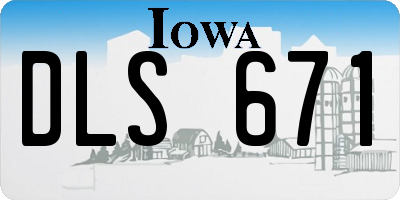 IA license plate DLS671