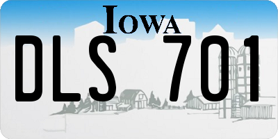 IA license plate DLS701