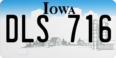 IA license plate DLS716