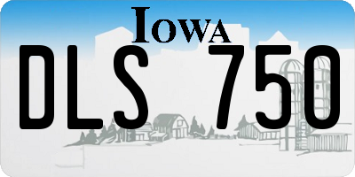 IA license plate DLS750