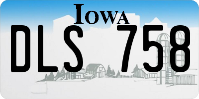 IA license plate DLS758