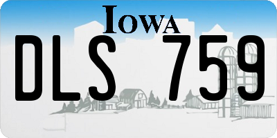 IA license plate DLS759