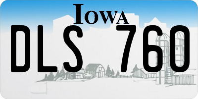 IA license plate DLS760