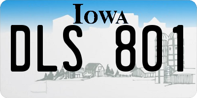 IA license plate DLS801