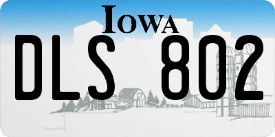 IA license plate DLS802