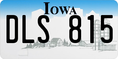 IA license plate DLS815