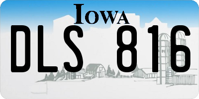 IA license plate DLS816